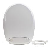 Bemis H900NL (White) Radiance series Luxury Round Heated Toilet Seat w/ Soft Close & Night Light, Plastic Bemis